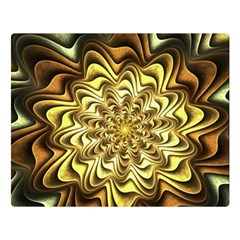 Fractal Flower Petals Gold Double Sided Flano Blanket (large)  by Pakrebo