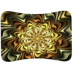 Fractal Flower Petals Gold Velour Seat Head Rest Cushion by Pakrebo