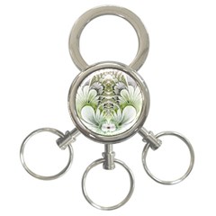 Fractal Delicate White Background 3-ring Key Chain by Pakrebo