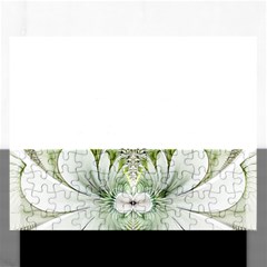 Fractal Delicate White Background Rectangular Jigsaw Puzzl