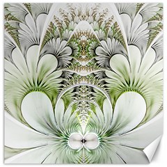 Fractal Delicate White Background Canvas 20  X 20 