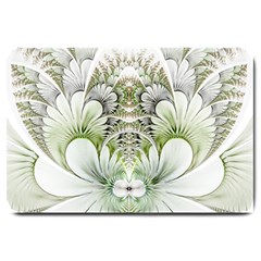 Fractal Delicate White Background Large Doormat 