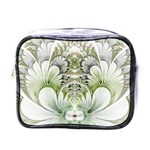 Fractal Delicate White Background Mini Toiletries Bag (One Side) Front