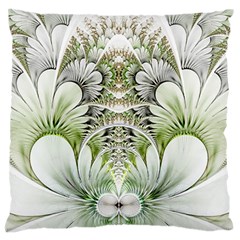 Fractal Delicate White Background Large Flano Cushion Case (two Sides) by Pakrebo