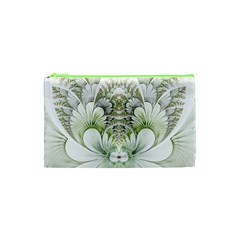 Fractal Delicate White Background Cosmetic Bag (xs) by Pakrebo