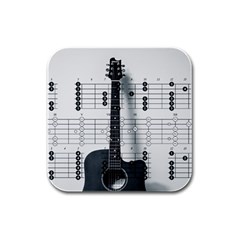 Guitar Chords Guitar Chords Chord Rubber Square Coaster (4 Pack)  by Pakrebo