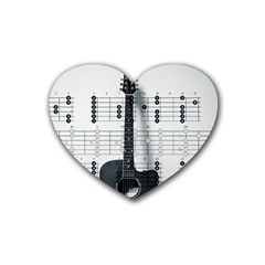 Guitar Chords Guitar Chords Chord Heart Coaster (4 Pack)  by Pakrebo