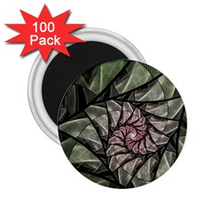 Fractal Flowers Floral Fractal Art 2 25  Magnets (100 Pack)  by Pakrebo