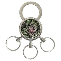 Fractal Flowers Floral Fractal Art 3-ring Key Chain