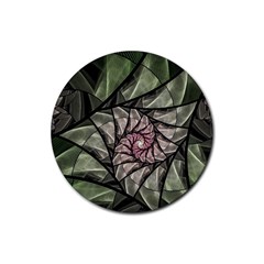 Fractal Flowers Floral Fractal Art Rubber Coaster (round)  by Pakrebo