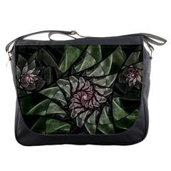 Fractal Flowers Floral Fractal Art Messenger Bag by Pakrebo