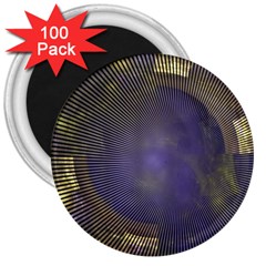 Fractal Earth Rays Design Planet 3  Magnets (100 Pack) by Pakrebo