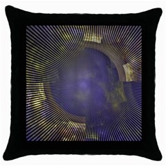 Fractal Earth Rays Design Planet Throw Pillow Case (black) by Pakrebo