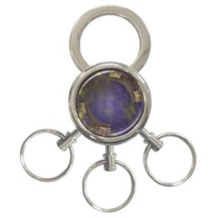 Fractal Earth Rays Design Planet 3-ring Key Chain by Pakrebo