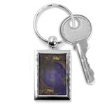 Fractal Earth Rays Design Planet Key Chain (Rectangle) Front