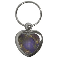 Fractal Earth Rays Design Planet Key Chain (heart) by Pakrebo