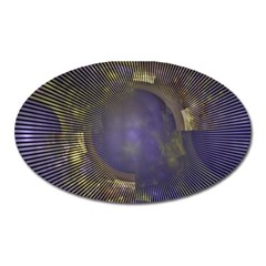 Fractal Earth Rays Design Planet Oval Magnet by Pakrebo