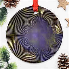 Fractal Earth Rays Design Planet Round Ornament (two Sides) by Pakrebo