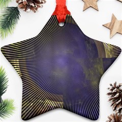 Fractal Earth Rays Design Planet Star Ornament (two Sides) by Pakrebo