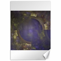 Fractal Earth Rays Design Planet Canvas 12  X 18  by Pakrebo