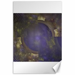 Fractal Earth Rays Design Planet Canvas 24  X 36  by Pakrebo