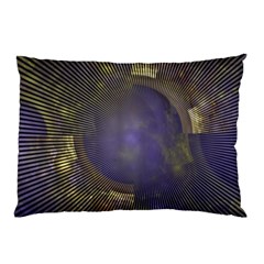 Fractal Earth Rays Design Planet Pillow Case by Pakrebo