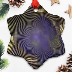 Fractal Earth Rays Design Planet Ornament (snowflake) by Pakrebo