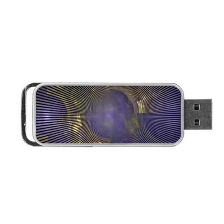 Fractal Earth Rays Design Planet Portable USB Flash (One Side)