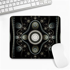 Fractal Beige Blue Abstract Large Mousepads by Pakrebo