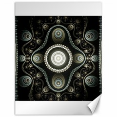 Fractal Beige Blue Abstract Canvas 12  X 16  by Pakrebo