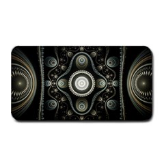 Fractal Beige Blue Abstract Medium Bar Mats by Pakrebo