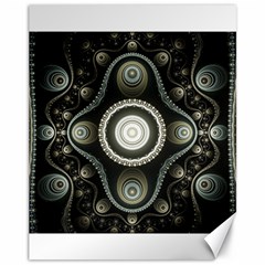 Fractal Beige Blue Abstract Canvas 11  X 14  by Pakrebo