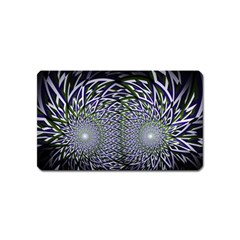 Fractal Blue Green Mirror Flowers Magnet (name Card) by Pakrebo