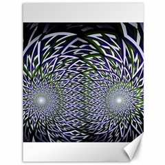 Fractal Blue Green Mirror Flowers Canvas 36  X 48  by Pakrebo