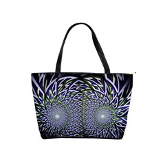 Fractal Blue Green Mirror Flowers Classic Shoulder Handbag by Pakrebo