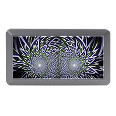 Fractal Blue Green Mirror Flowers Memory Card Reader (mini) by Pakrebo