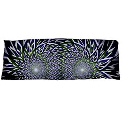 Fractal Blue Green Mirror Flowers Body Pillow Case (dakimakura) by Pakrebo