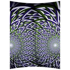 Fractal Blue Green Mirror Flowers Back Support Cushion by Pakrebo