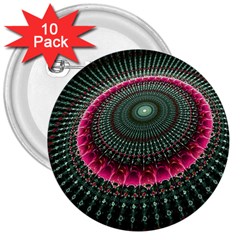 Fractal Circle Fantasy Texture 3  Buttons (10 Pack)  by Pakrebo