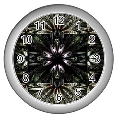 Fractal Design Pattern Texture Wall Clock (silver)