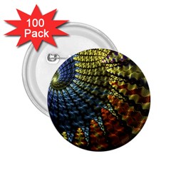 Fractal Spiral Colorful Geometry 2.25  Buttons (100 pack) 