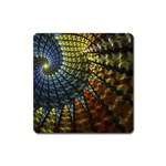 Fractal Spiral Colorful Geometry Square Magnet Front