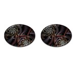 Geometry Math Fractal Art Cufflinks (Oval) Front(Pair)