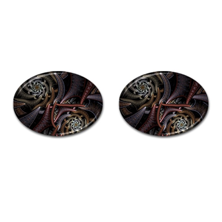 Geometry Math Fractal Art Cufflinks (Oval)