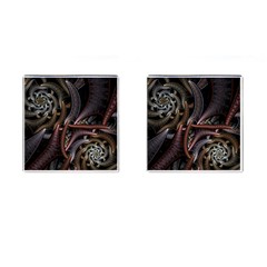 Geometry Math Fractal Art Cufflinks (square) by Pakrebo