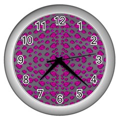 Roses So Beautiful Just For Love From Sky Wall Clock (silver) by pepitasart