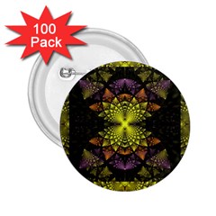 Fractal Multi Color Geometry 2 25  Buttons (100 Pack)  by Pakrebo