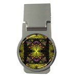 Fractal Multi Color Geometry Money Clips (Round)  Front