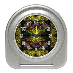 Fractal Multi Color Geometry Travel Alarm Clock by Pakrebo