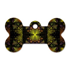 Fractal Multi Color Geometry Dog Tag Bone (one Side) by Pakrebo